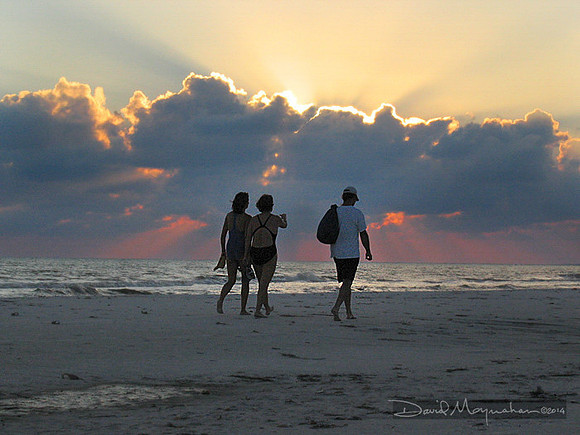 Beach Walk at Sunset